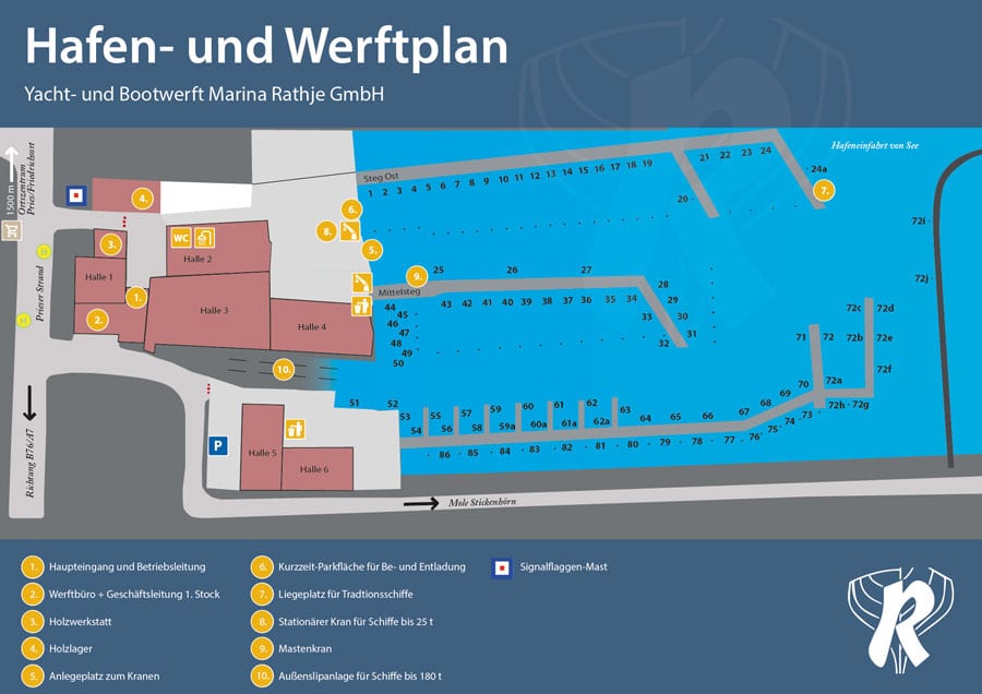 Hafenplan Wasserliegeplätze Kieler Förde